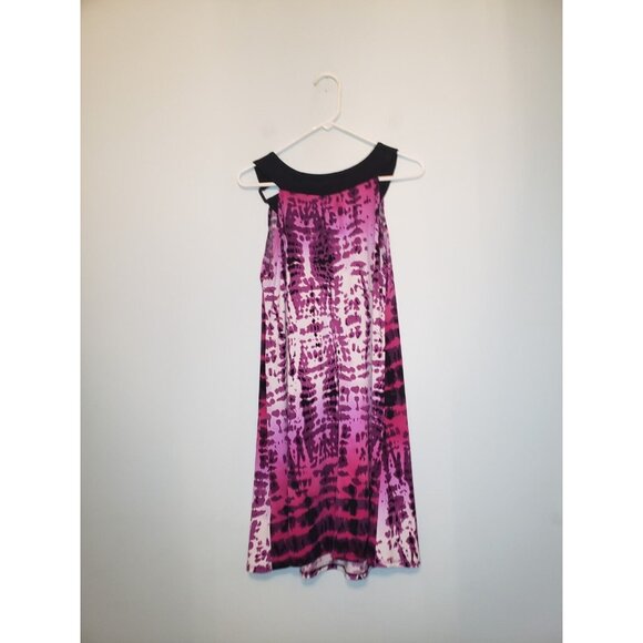 Byer B Wear Too! Womens L Mini Dress Purple Pink Ombre Stripe Sleeveless Buckle - Picture 2 of 6